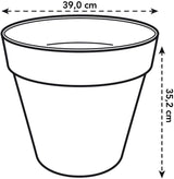 elho Loft Urban Round 40 - Ghiveci de flori pentru exterior - Plastic 100% reciclat - Ø 38,5 x H 35,3 cm - Galben/Ocru