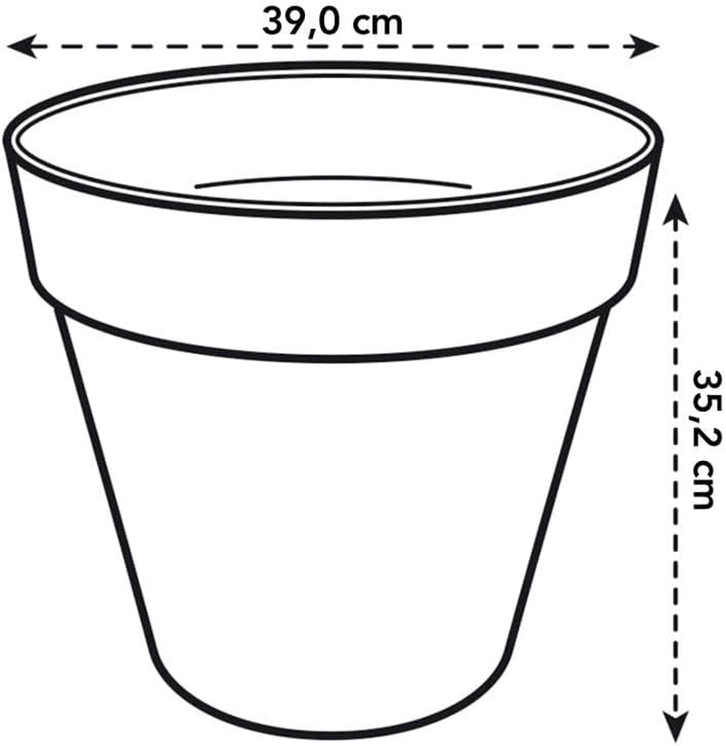 elho Loft Urban Round 40 - Ghiveci de flori pentru exterior - Plastic 100% reciclat - Ø 38,5 x H 35,3 cm - Galben/Ocru