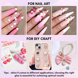Gel adeziv pentru strasuri Makartt - Set de adeziv UV pentru unghii 15ml cu brelocuri roz pentru unghii, bijuterii pentru unghii în formă de inimă și cerc și accesorii pentru designul unghiilor, pentru manichiură acasă, cadou de Ziua Îndrăgostiților
