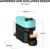Espressor cu capsule Nespresso Krups Vertuo Pop, capacitate: 560 ml, recunoaștere automată a capsulelor, sistem one-touch, 4 dimensiuni de cești, timp de încălzire scurtat, sustenabil, Aqua Mint, XN9204