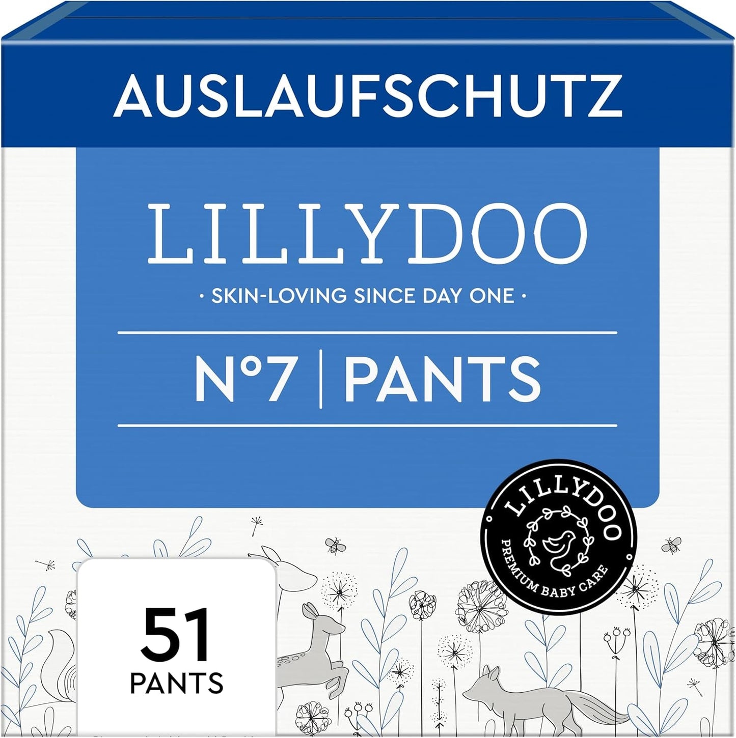 Pantaloni LILLYDOO prietenoși cu pielea, mărimea 5 (12-17 kg), cutie lunară (105 bucăți)