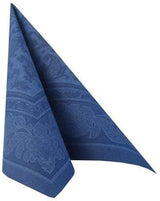 50 șervețele "Colecția ROYAL" 1/4 pliu 40 Cm X 40 Cm albastru închis "Ornamente"