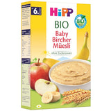 HiPP Muesli Bircher pentru bebeluși organici (8 x 250g), de la 6 luni, fără zahăr adăugat, fulgi de cereale extra fragezi - mic dejun ușor digerabil, de cea mai bună calitate organică