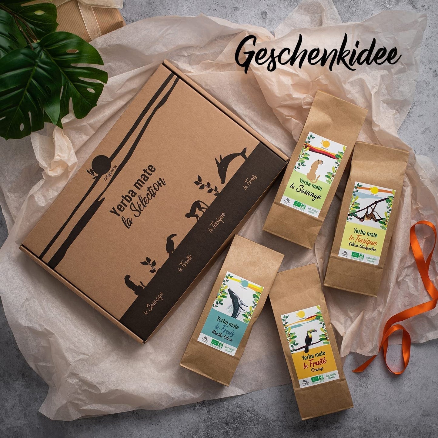 SET CADOU ORIGEENS CEAI MATE BIO X4 I Yerba Mate Bio 4X80G I Set ceai Yerba Mate, idee cadou