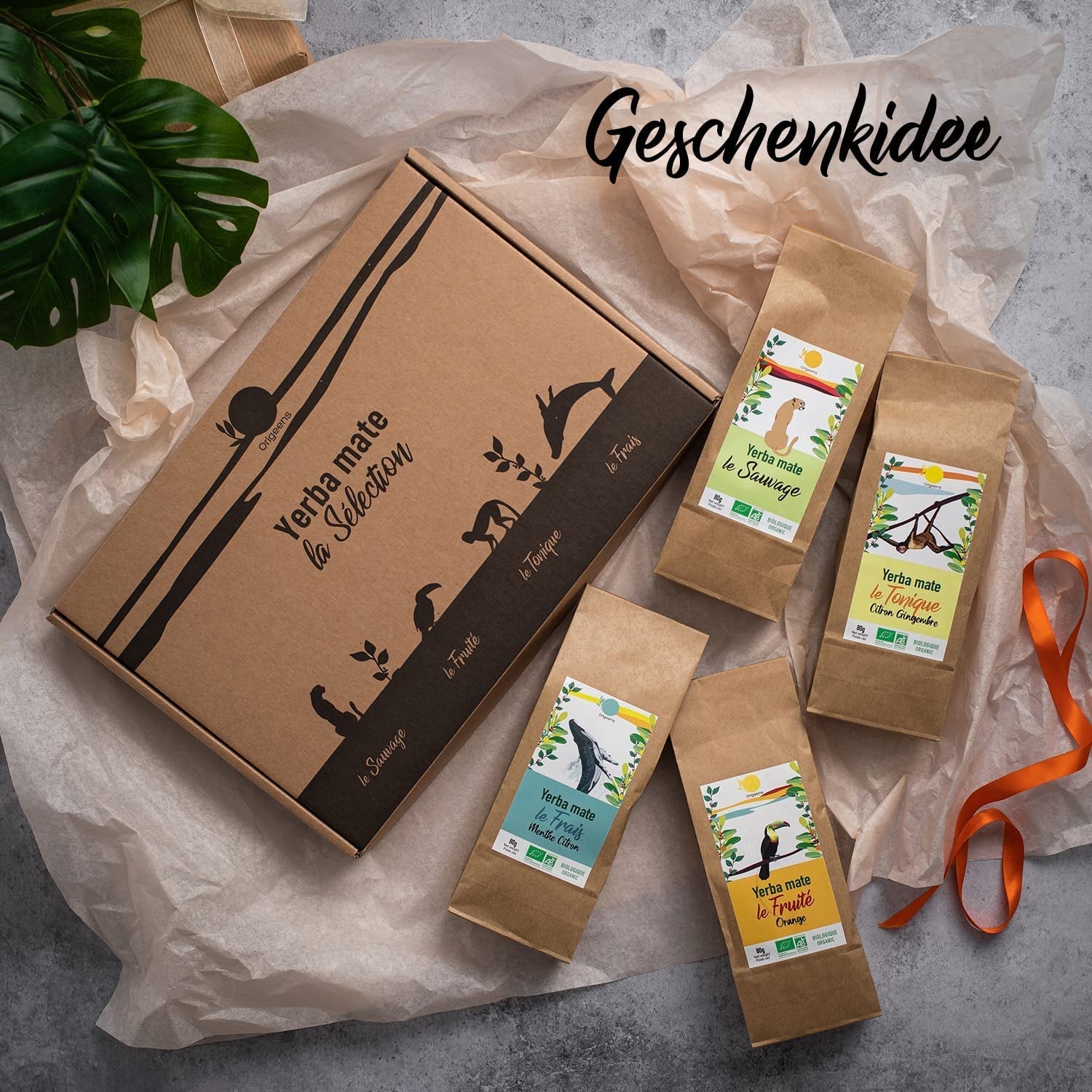 SET CADOU ORIGEENS CEAI MATE BIO X4 I Yerba Mate Bio 4X80G I Set ceai Yerba Mate, idee cadou