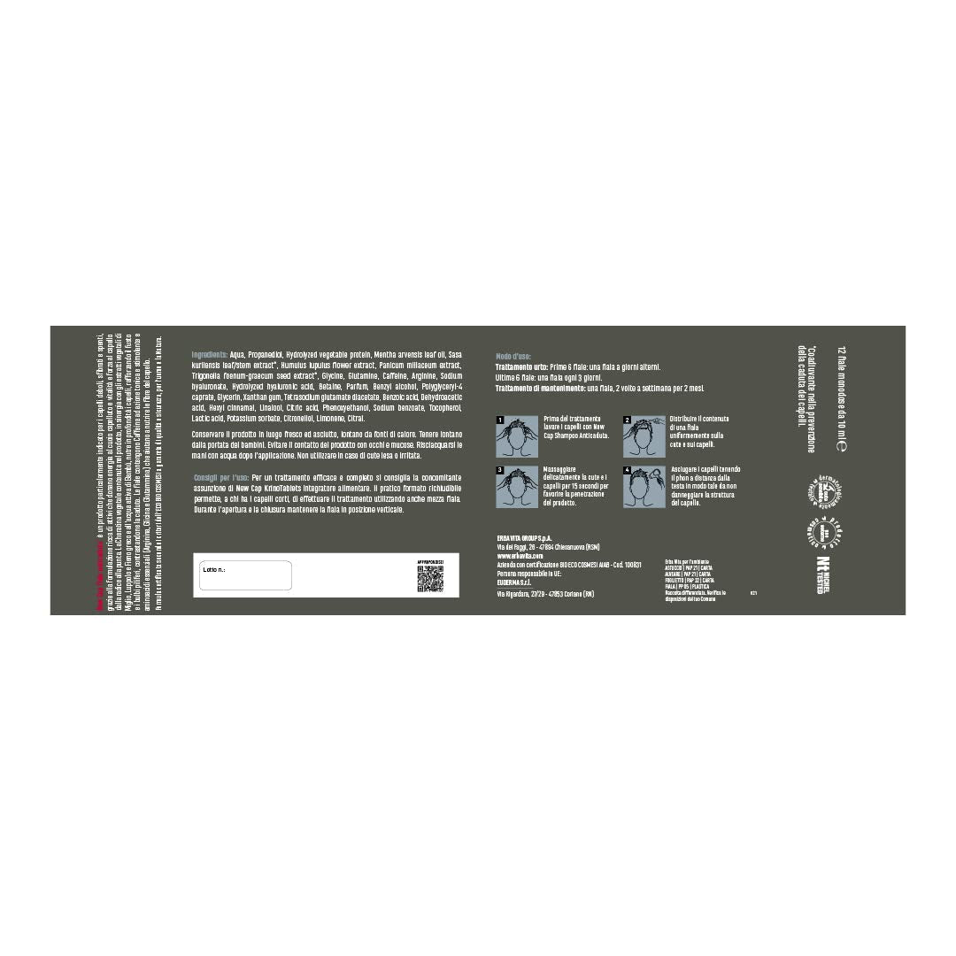 Newcap Anti-Fall Ampoules Produs cosmetic pentru părul slab, 12 fiole Ingrijire par Naty Shop