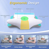 SAHEYER Pernă pentru gât, 2 în 1 Pernă ergonomică pentru susținerea gâtului și pernă pentru rularea gâtului, pernă ortopedică pentru dormitul lateral, pernă din spumă de memorie pentru dormitul lateral, dorsal și abdominal Perne ortopedice cervicale Naty Shop