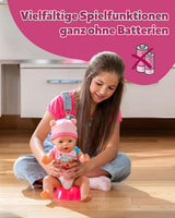 BABY Born Emma - păpușă bebeluș 43 cm - 10 funcții, inclusiv accesorii și saltea - Funcționează complet fără baterii - Potrivită pentru copii cu vârsta de 3 ani și peste