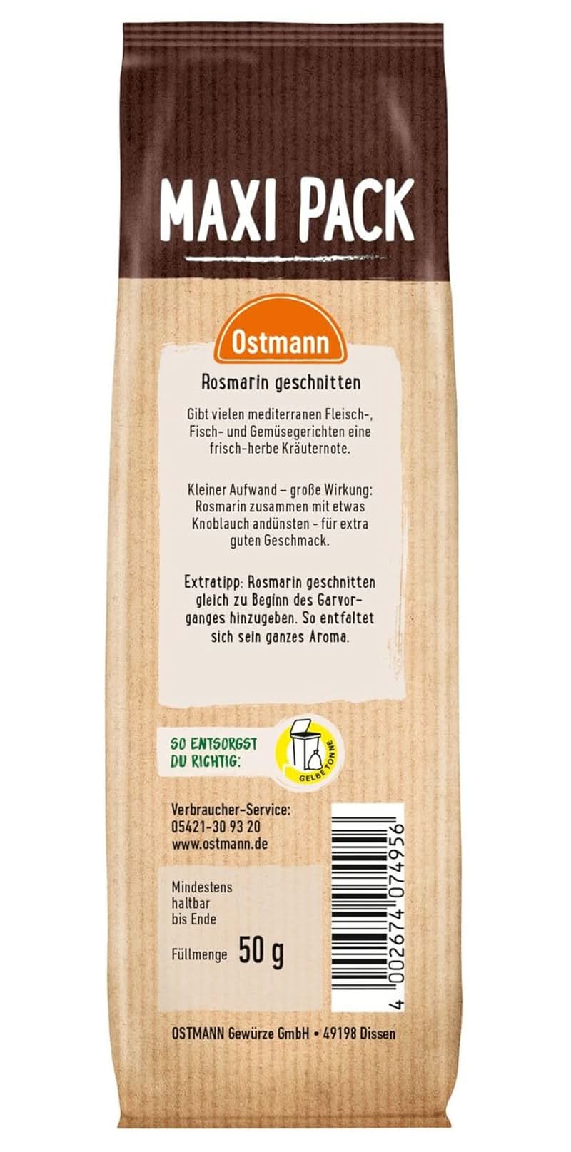 Ostmann , Rozmarin tocat, 50 grame Condimente Naty Shop