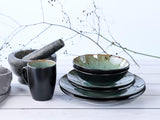 CreaTable, 23631, seria Jawa - glazură reactivă, set de veselă cu 16 piese, serviciu combinat din gresie, potrivit pentru mașina de spălat vase și cuptorul cu microunde, producție de calitate