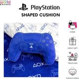 Character World: Pernă licențiată oficial în formă de controler Playstation, design de set de mână, pernă de pluș umplută | Perfect pentru dormitor sau decor de jocuri, albastru Perne standard Naty Shop