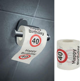 Set de 4 hârtii igienice "La mulți ani 40" │40th birthday 24 metri 2-țesături 180Gr/Qm │ Hârtie igienică motiv hârtie igienică (4 X hârtie igienică 40)