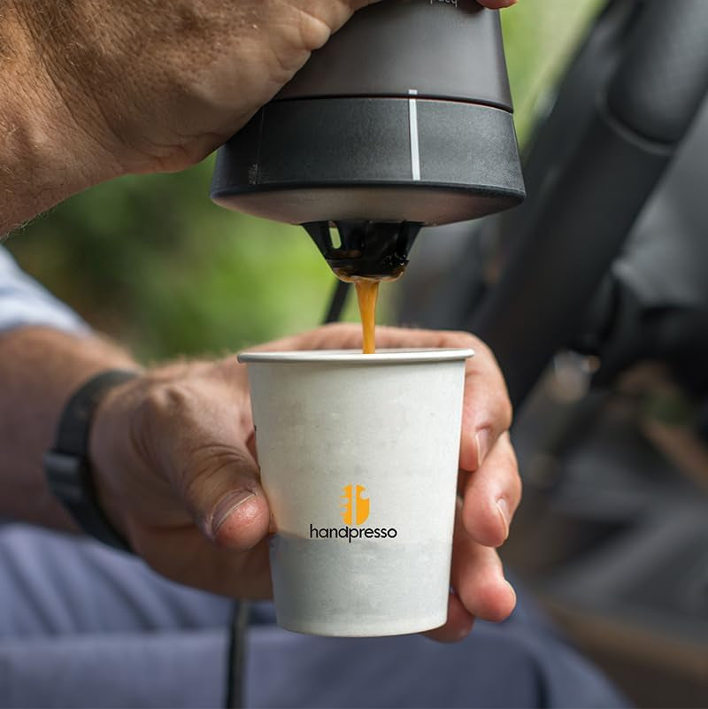 Handpresso - Handcoffee Auto 21000 | Espressor auto de 12V - Espressor de 12 volți pentru mașini | Espressor Senseo Pad pentru mașini - Espressor de călătorie de 12V | Espressor de 12 volți pentru autorulote