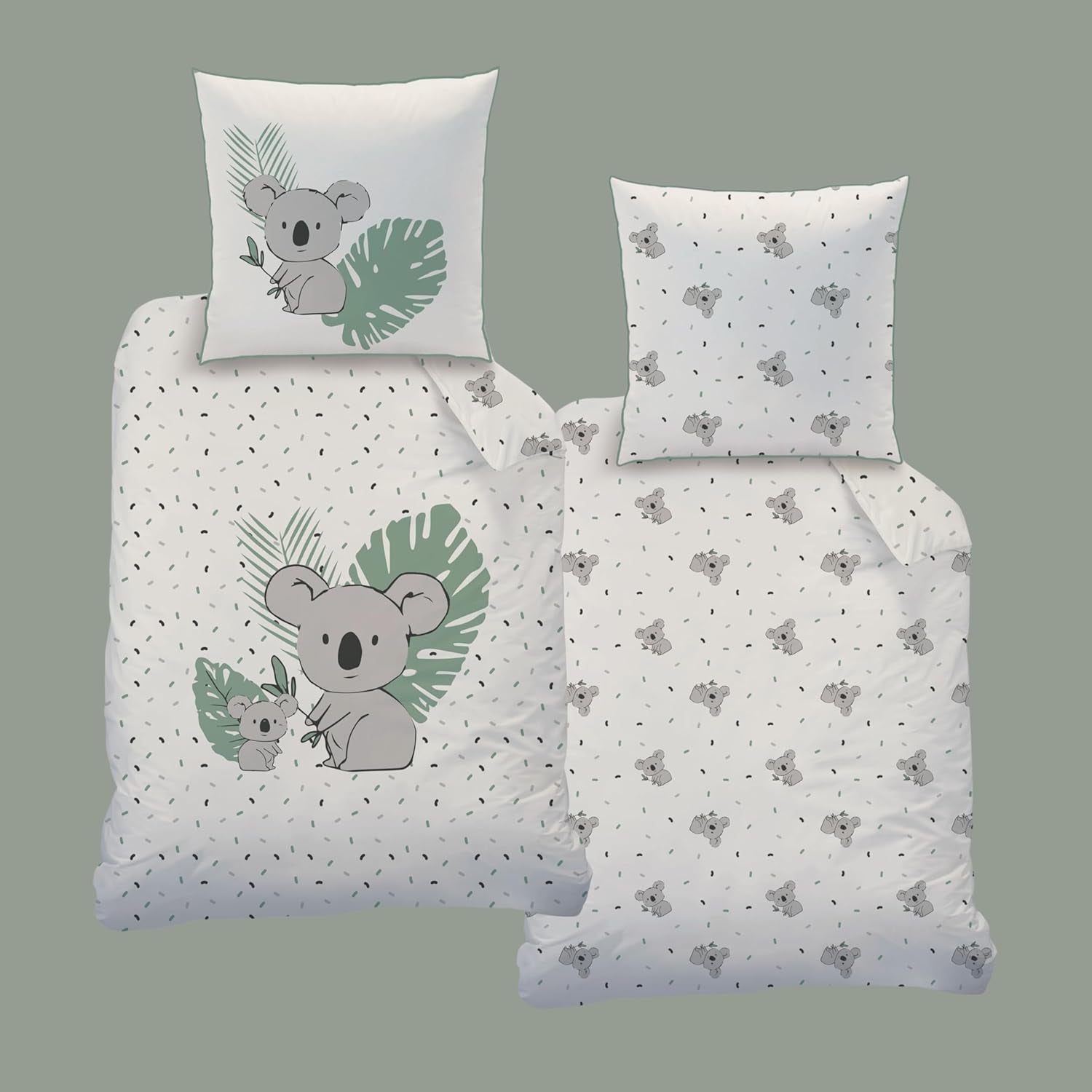 Set de lenjerie de pat pentru copii, Koala sau Unicorn, 100% bumbac Lenjerie de pat - copii Naty Shop