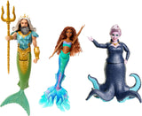 Mattel DISNEY Arielle, The Mermaid - Set cu Mala, Karina și Arielle, ținute și coafuri unice, pentru jocul imaginativ și colecționare, pentru copii de la 3 ani, HND29 Papusi Naty Shop Regele Triton, Ursula și Ariel