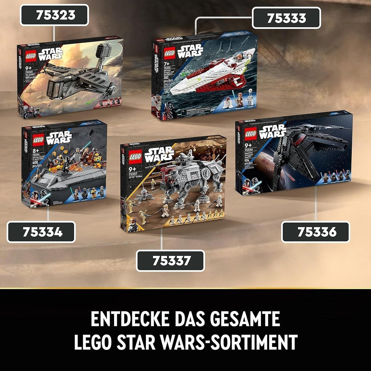 LEGO Star Wars At-Te Walker, model de jucărie mobil, set cu minifigurine, inclusiv 3 Clone Troopers, Droizi de luptă și Dwarf Spider Droid 75337 Seturi de constructie Besuche den LEGO-Store