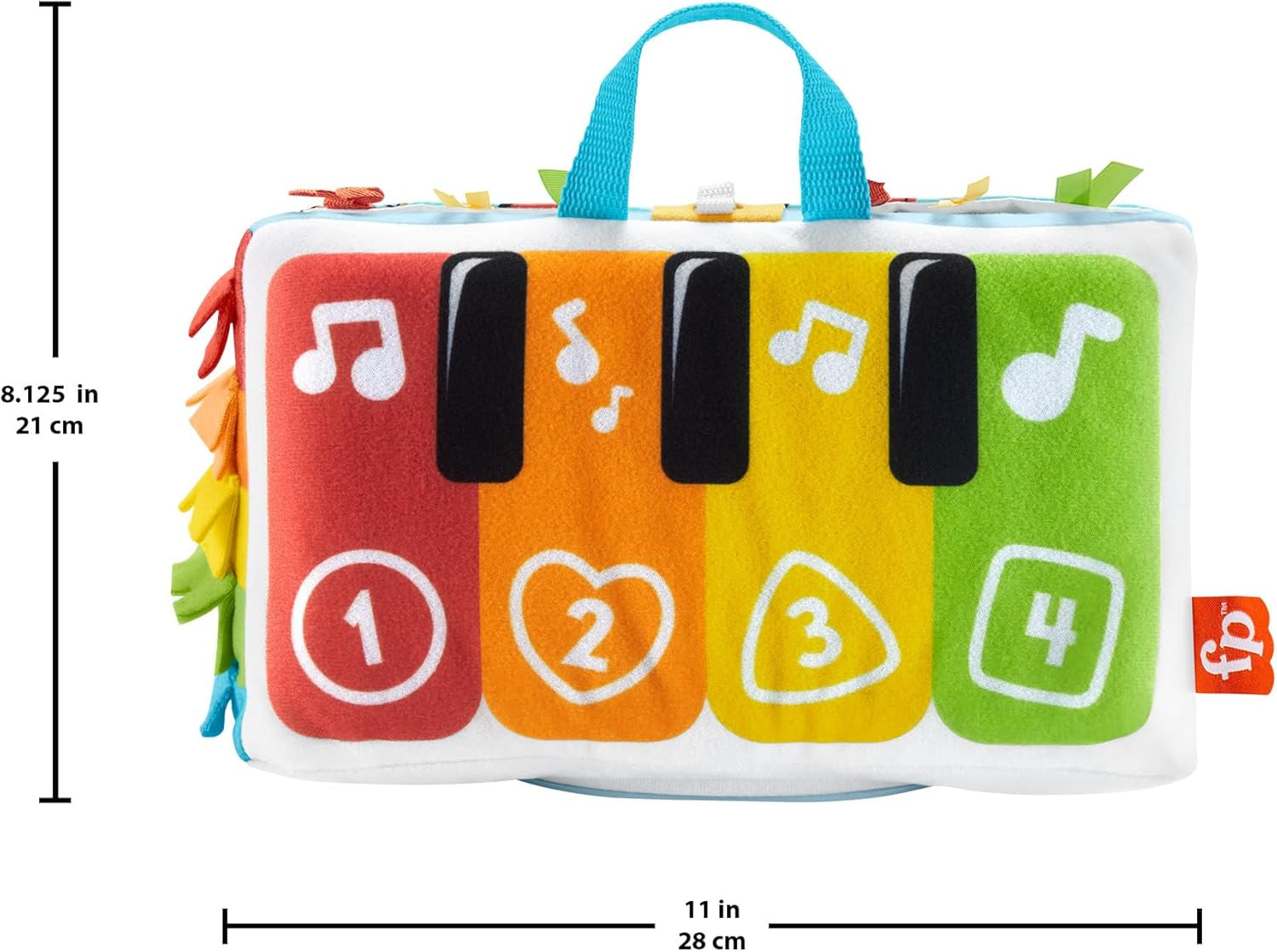 FISHER-PRICE Kick & Play Soft Piano - Pian de jucărie moale și portabil, design în creștere, clape colorate, pentru bebeluși de la naștere, HND54 Jucarii Bebe Naty Shop