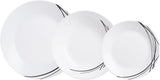 Set de veselă din sticlă opal, extra robust, pentru 6 persoane, fără BPA, 18 piese