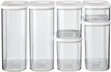 Mepal set de 6 borcane de depozitare cu capace - Recipiente dreptunghiulare pentru alimente - Organizator de bucătărie din plastic - Recipiente de depozitare etanșe - 2x 2000 ml, 2x 1000 ml, 1x 1500 ml & 1x 425 ml - Alb Cutii depozitare alimente Naty Shop