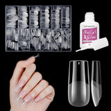 Unghii false scurte, model balerină, 500 bucăți, pentru lipire, 12 dimensiuni, unghii artificiale, scurte, cu gel moale, acoperire completă, vârfuri de unghii pentru unghii cu gel, scurte, S