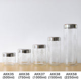 Alessi AKK37 GIROTONDO Borcan de bucătărie din sticlă cu amprentă și capac sigilat din oțel inoxidabil, L 21.6cm, H 10.5cm Cutii depozitare alimente Naty Shop
