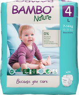 Scutece pentru bebeluși Bambo Nature, mărimea 4 (7-14 kg) - 48 bucăți. Scutece premium cu protecție îmbunătățită împotriva scurgerilor | Confort și libertate supreme pentru copiii activi | Scutece testate dermatologic
