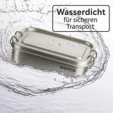 Cutie de prânz wenco din oțel inoxidabil, cu 2 compartimente, cutie de prânz mare cu capacitate de 850 ml, rezistentă la apă, lavabilă în mașina de spălat vase, inclusiv inel de silicon de schimb, 18,5 x 14 x 5,5 cm, argintiu (pachet de 2) Cutii depozitare alimente Naty Shop