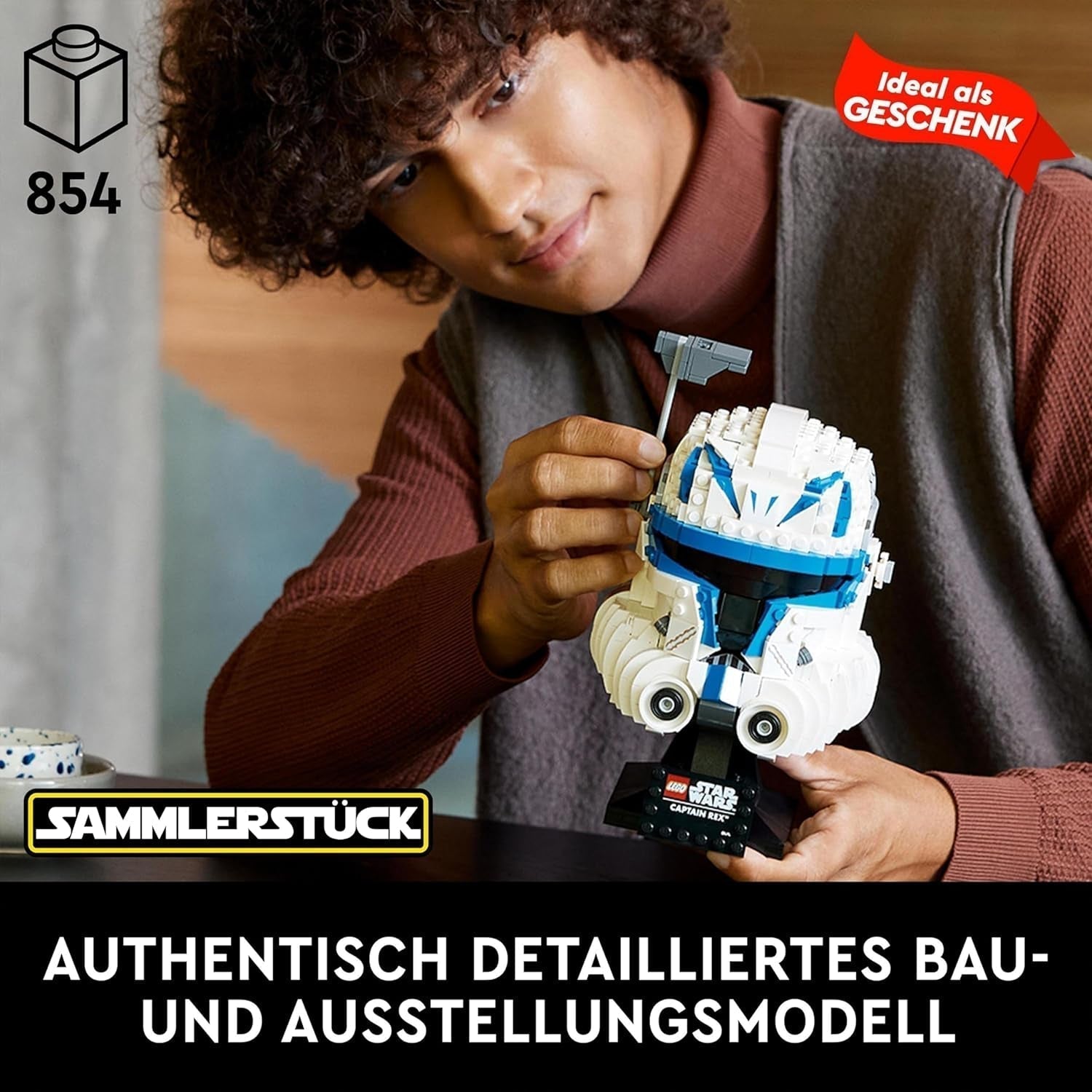 LEGO 75349 Star Wars Captain Rex Helmet Set, modelul Clone Wars de colecționat pentru adulți, seria 2023, piesă suvenir și idee de cadou Seturi de constructie Besuche den LEGO-Store