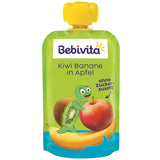 Kiwi Banane in Apfel Quetschie (6 x 120g), ohne Zuckerzusatz, glutenfrei, ideal für unterwegs und selbständiges Snacken