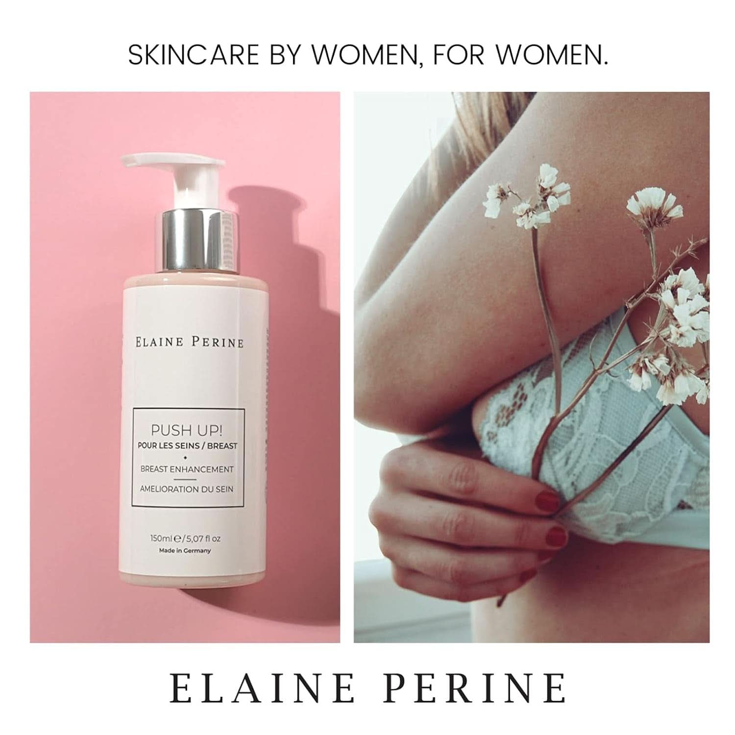 Crema pentru mărirea sânilor și ridicarea sânilor, Ingrediente naturale - PUSH UP! de Elaine Perine ™ Cosmetice si Infrumusetare Naty Shop