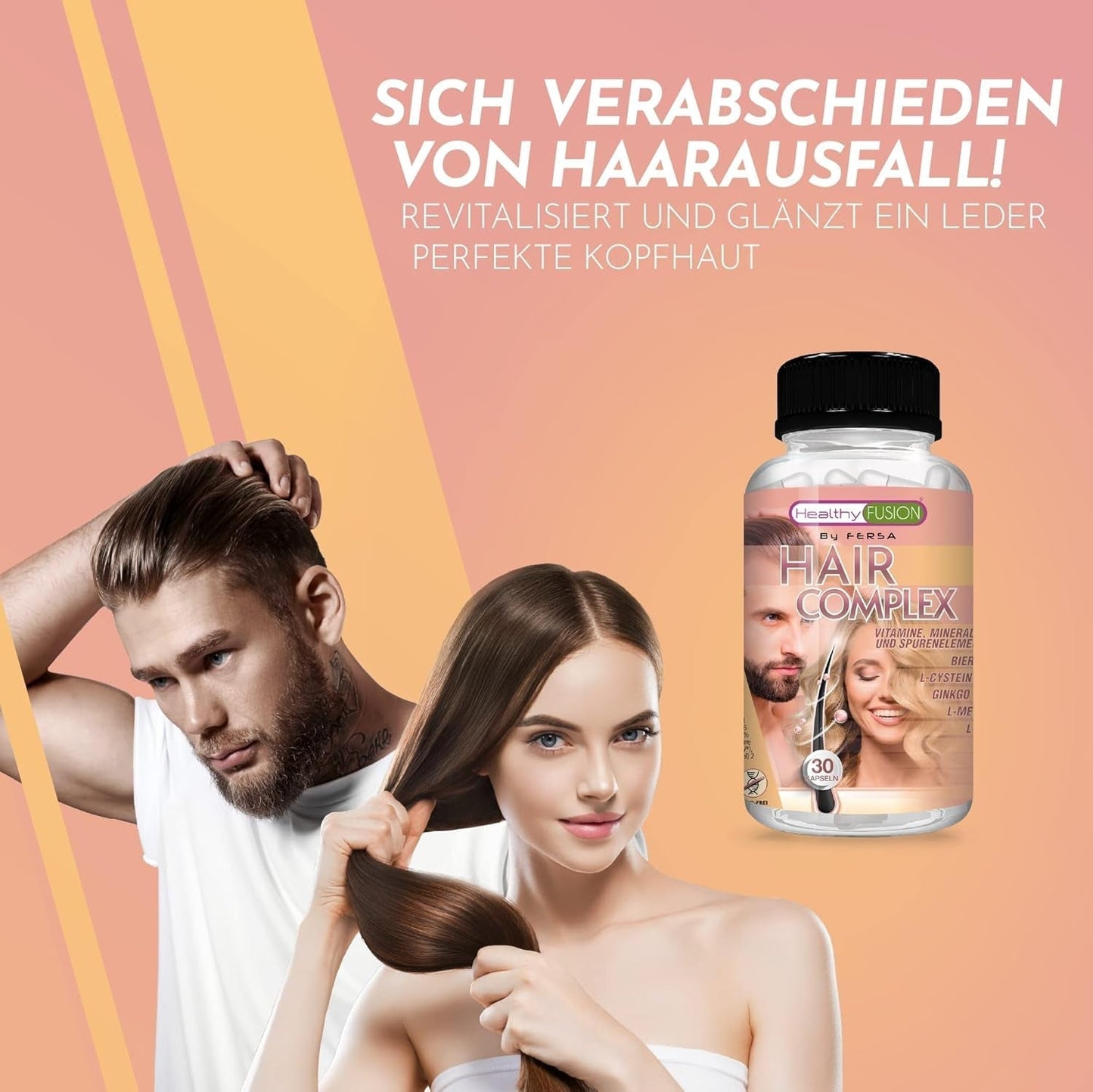 Healthy Fusion Haircomplex, eficient împotriva căderii părului, 30 capsule Ingrijire par Naty Shop