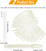 100 de accesorii pentru semnarea unghiilor, șabloane pentru unghii, cap rotund transparent și culoare naturală tip balet, accesorii pentru semnarea unghiilor, vine cu 2 autocolante digitale cu sclipici 1-100