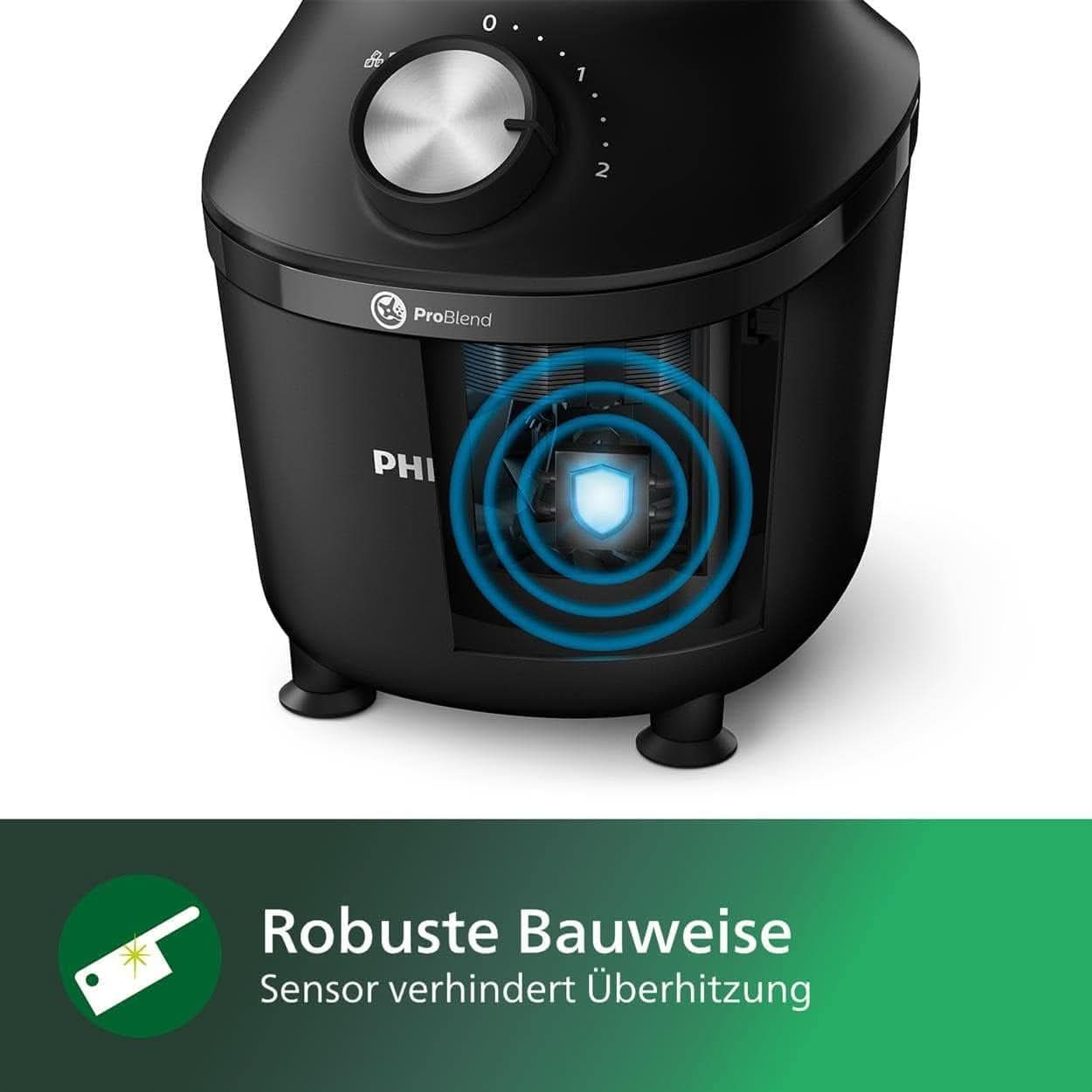 Philips Standmixer Und Smoothie Maker – 600W, 2-Liter-Becher, Homeid-App, 2 Geschwindigkeitsstufen + Impulsfunktion, Problend, Ice-Crush-Funktion (HR2291/41) Bucatarie Naty Shop