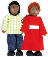 Hape Doll Family – Set de accesorii pentru casă de păpuși cu 6 piese, culoare piele închisă, cu figurine din lemn și material textil, joc de rol, jucărie educativă, jucărie interactivă de învățare pentru copii cu vârsta de 3 ani și peste