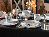 CreaTable, 21498, seria Luna Hirsch, set de veselă cu 18 piese pentru 6 persoane, set de mic dejun din porțelan, potrivit pentru mașina de spălat vase și cuptorul cu microunde, producție de calitate