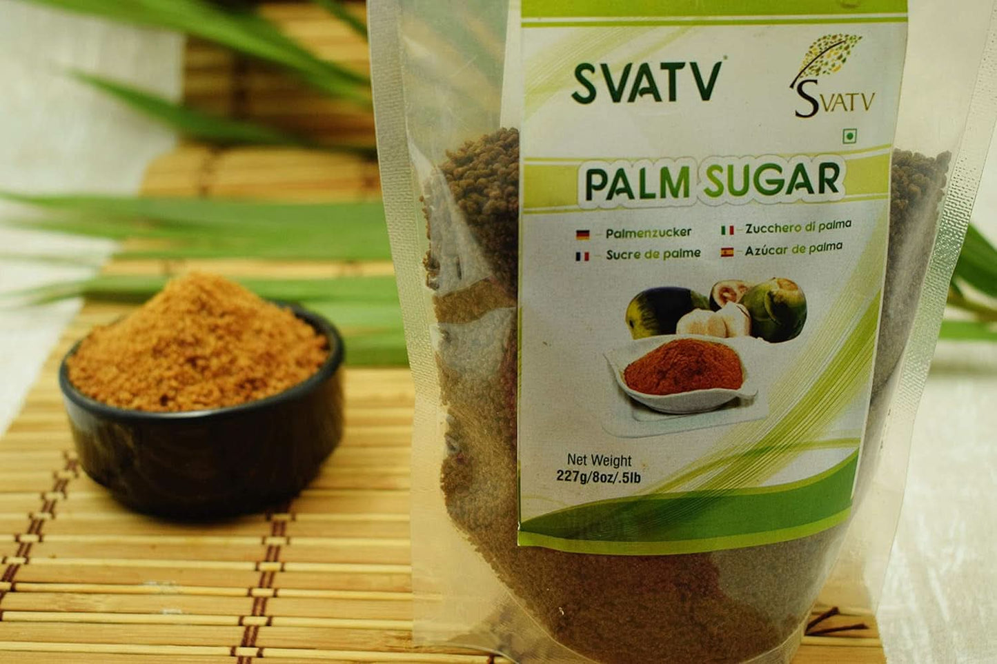 SVATV Pudră de zahăr brun de palmier, 227 grame Indulcitori Naty Shop