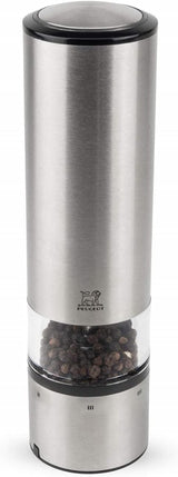 PEUGEOT Elis Sense set râșniță electrică piper/sare, înălțime: 20 cm, oțel inoxidabil, argintiu Rasnite si Feliatoare Naty Shop Pfeffermühle