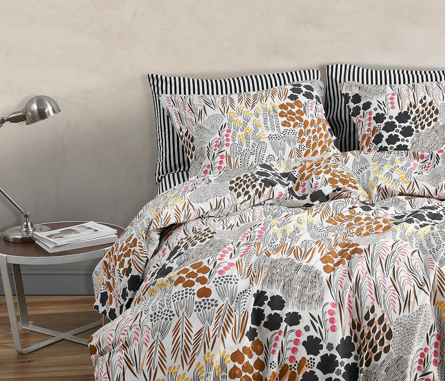 MARIMEKKO Set de lenjerie de pat Queen, lenjerie de pat din bumbac percale cu fețe de pernă asortate, decor de casă pe tot parcursul anului (Pieni Letto, Multicolor, pat Queen size) Plapumi si pilote Naty Shop