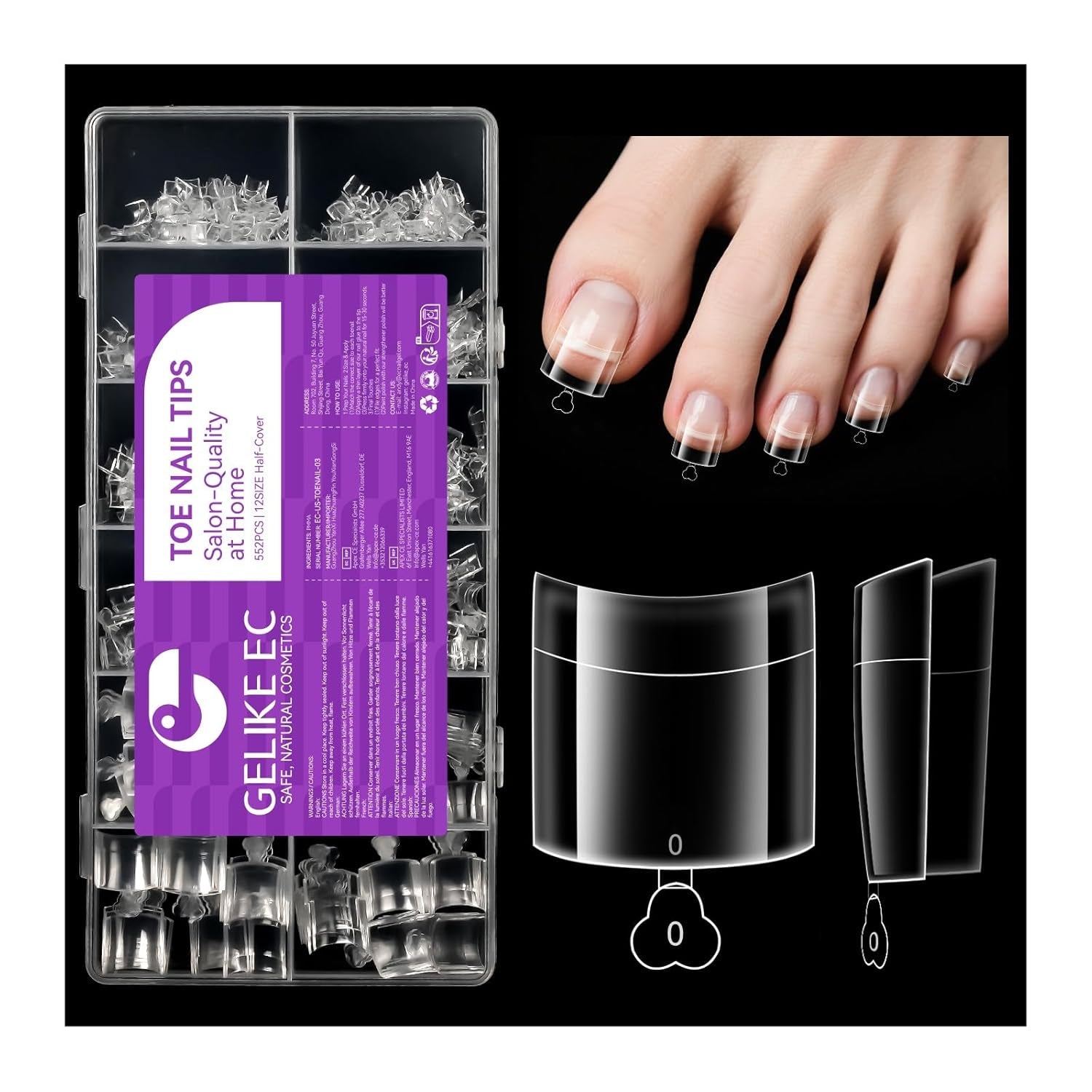 Gelike Ec Scurte Unghii Migdalate – Unghii Moi cu Acoperire Completă, Unghii Artificiale Pre-Lustruite pentru Extensii de Unghii, Studio de Unghii pentru Acasă, Salon DIY, 120 Bucăți, 12 Mărimi
