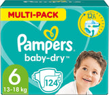 Scutece Pampers Baby-Dry mărimea 5, 174 de scutece, 11 kg - 16 kg, protecție împotriva scurgerilor de până la 100% și confort toată noaptea