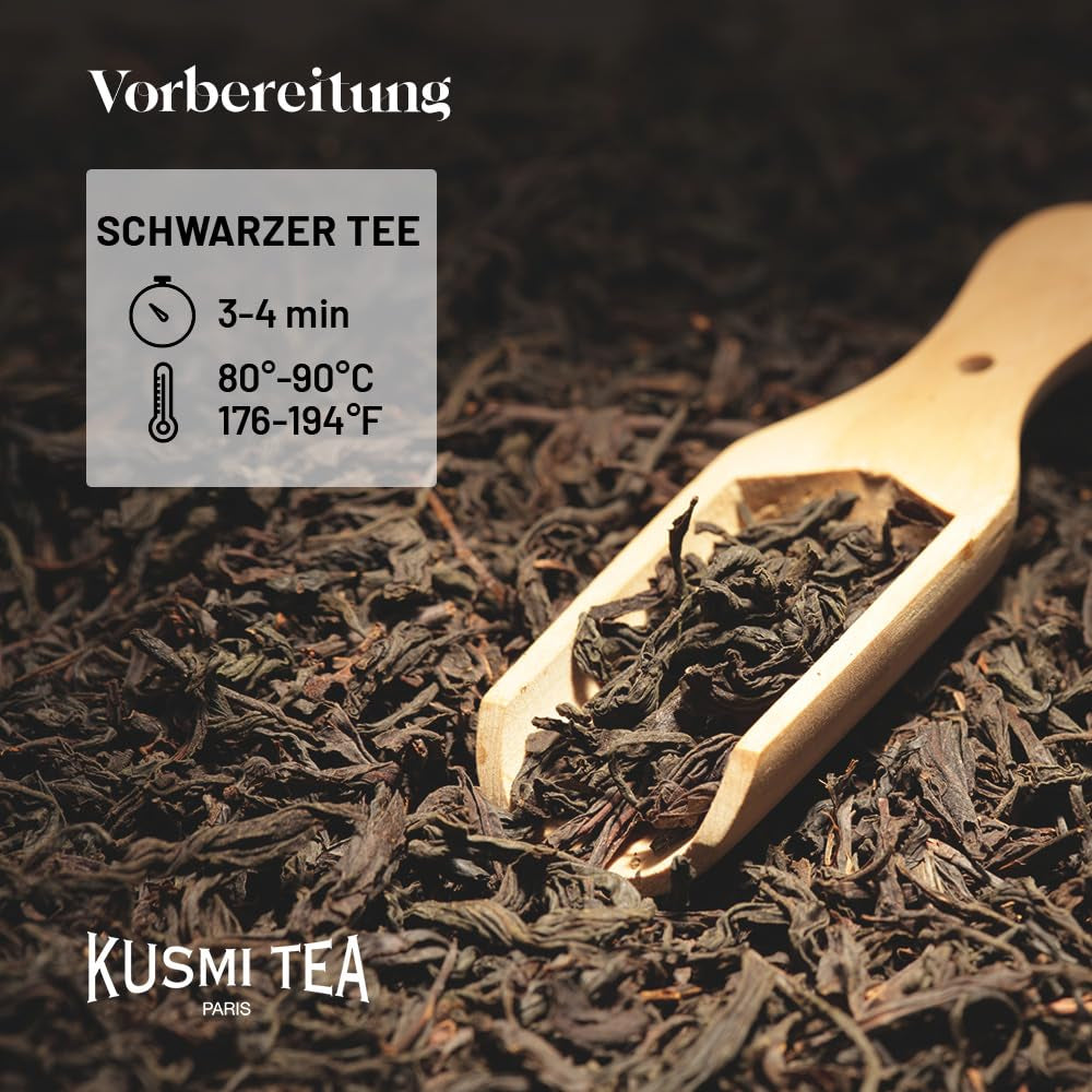 Kusmi Tea - Earl Grey Intense - Ceai negru Earl Grey organic cu bergamotă puternică și lămâie picantă - Ceai vrac - Cutie metalică de 100 g - Cantitate pentru aproximativ 50 de cești