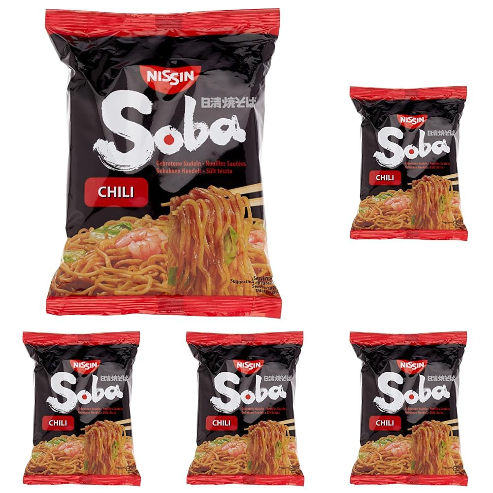 Tăiței prăjiți din grâu Nissin cu aromă de chili, 111 g