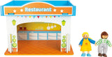 Small Foot 10852 Playhouse Restaurant Fabricat din lemn, Cu 2 figurine pentru păpuși, accesorii și acoperiș detașabil, De la 3 ani Casute de papusi Naty Shop