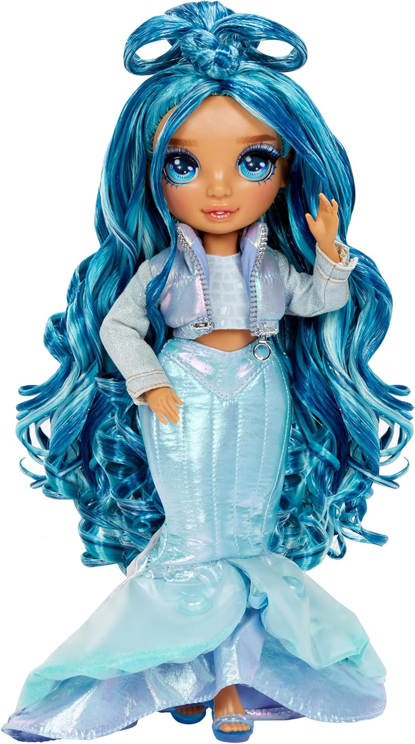 Rainbow High Winter Wonderland - Skyler (albastru) - păpușă de modă de 28 cm, cu zăpadă magică ascunsă care se acumulează cu apă, cu set de om de zăpadă, potrivită pentru copii de la 4-12 ani și colecționari Papusi Naty Shop