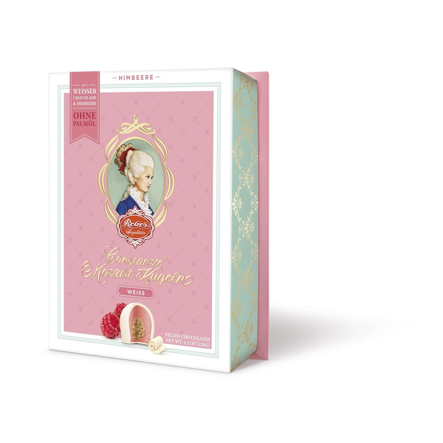 Bile Reber Mozart cu ciocolată neagră, pachet de 6 cu marțipan și nuga, vegane - 1 x 120 g