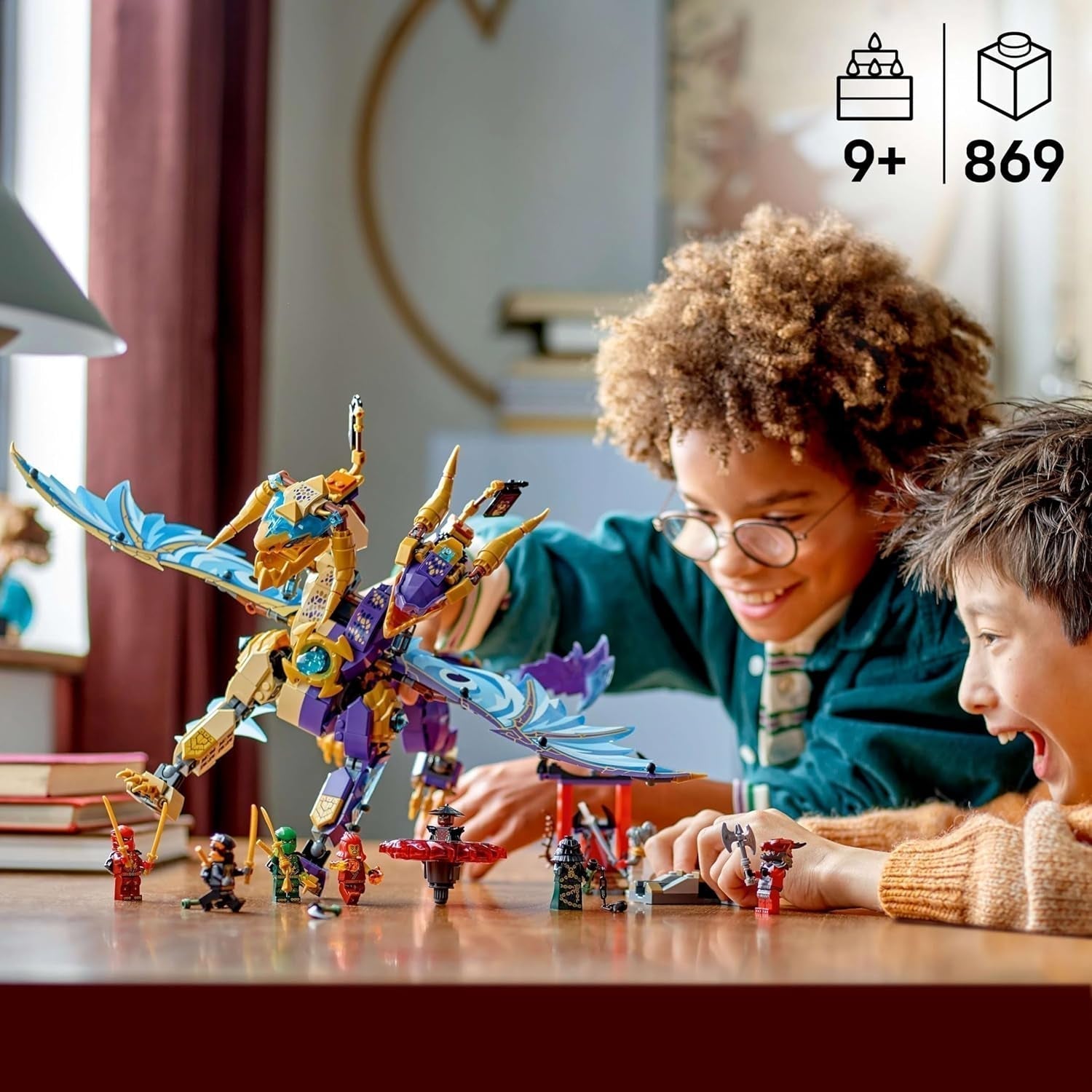 LEGO NINJAGO Lightbow Dragon - jucărie cu 8 minifigurine și o rotiță Spinjitzu - jucărie de construcție ninja interactivă pentru băieți și fete de peste 9 ani - idee de cadou pentru fani 71836 Seturi de constructie Besuche den LEGO-Store