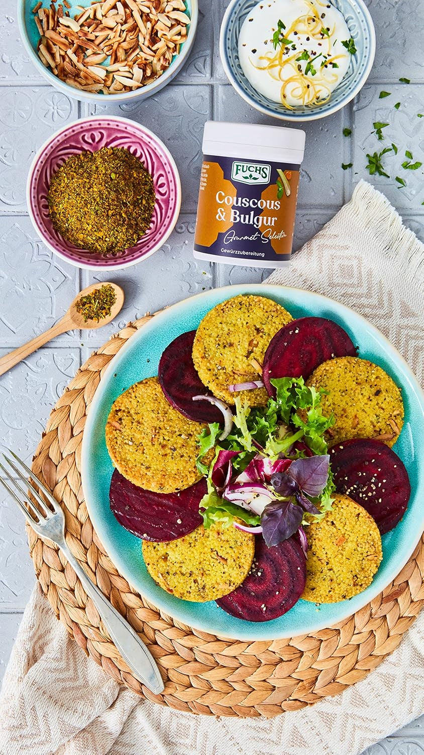 Fuchs Spices Gourmet Selection Middle East/Africa – Mix de condimente pentru couscous și bulgur, mix de condimente reîncărcabil, pentru asezonarea mâncărurilor cu bulgur, vegan, 55 g