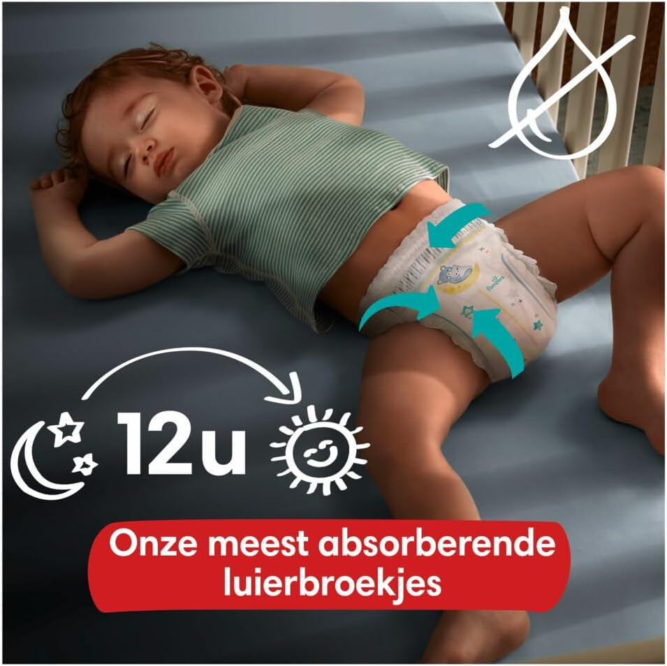 Pampers - Chiloți de noapte antiderapanți pentru bebeluși - Mărimea 6 - Pachet mic - 30 bucăți - 15+ kg