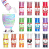 Sclipici comestibil pentru băuturi și prăjituri - 15 culori colorant alimentar pudră (3g/culoare) | Sclipici comestibil fără schimbare de aromă | Ideal pentru cocktailuri, prăjituri, deserturi și decorațiuni pentru copt