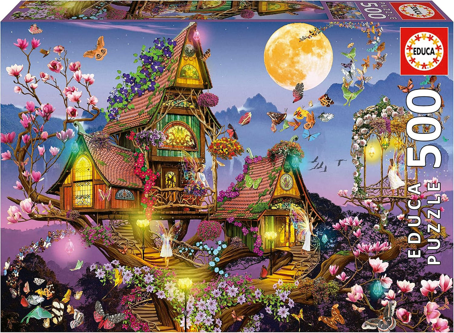 Educa - Puzzle 500 piese pentru adulti | casa zanelor, puzzle 500 piese pentru adulti si copii de la 11 ani, fantezie, basme, zane (19554) Puzzle Naty Shop Titlu implicit